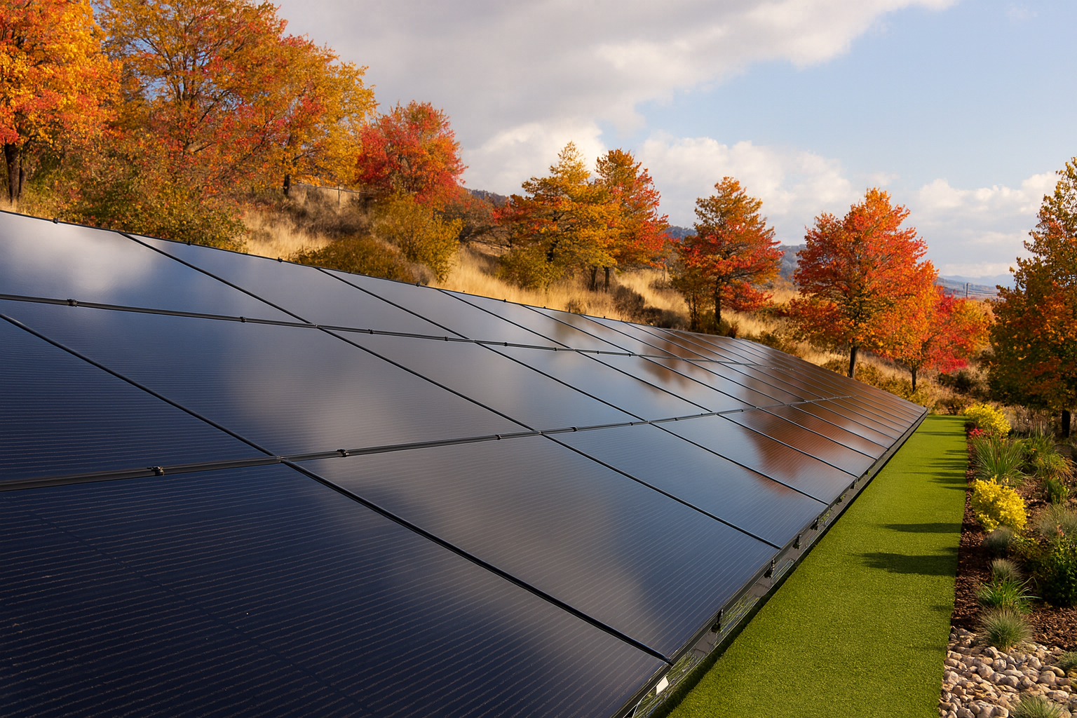 Ground-mounted solar panel installation